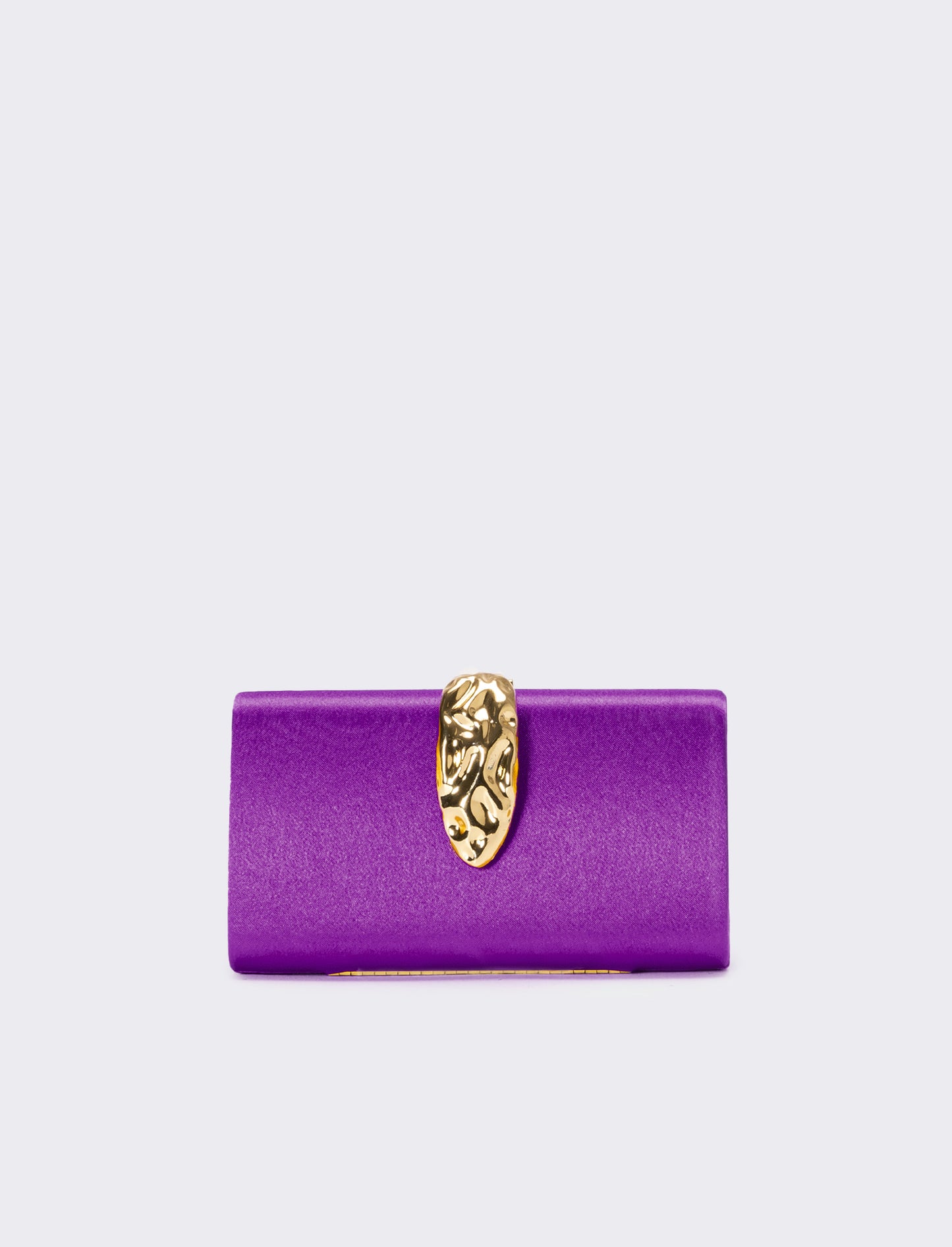 Borsa donna pochette in raso con accessorio - Viola