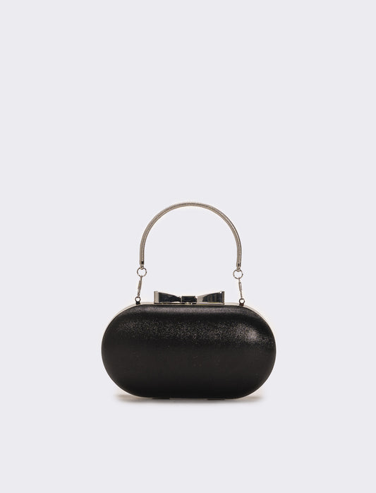 Borsa donna pochette con fiocco - Nero