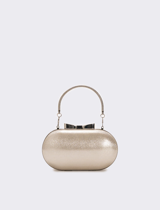 Borsa donna pochette con fiocco - Argento