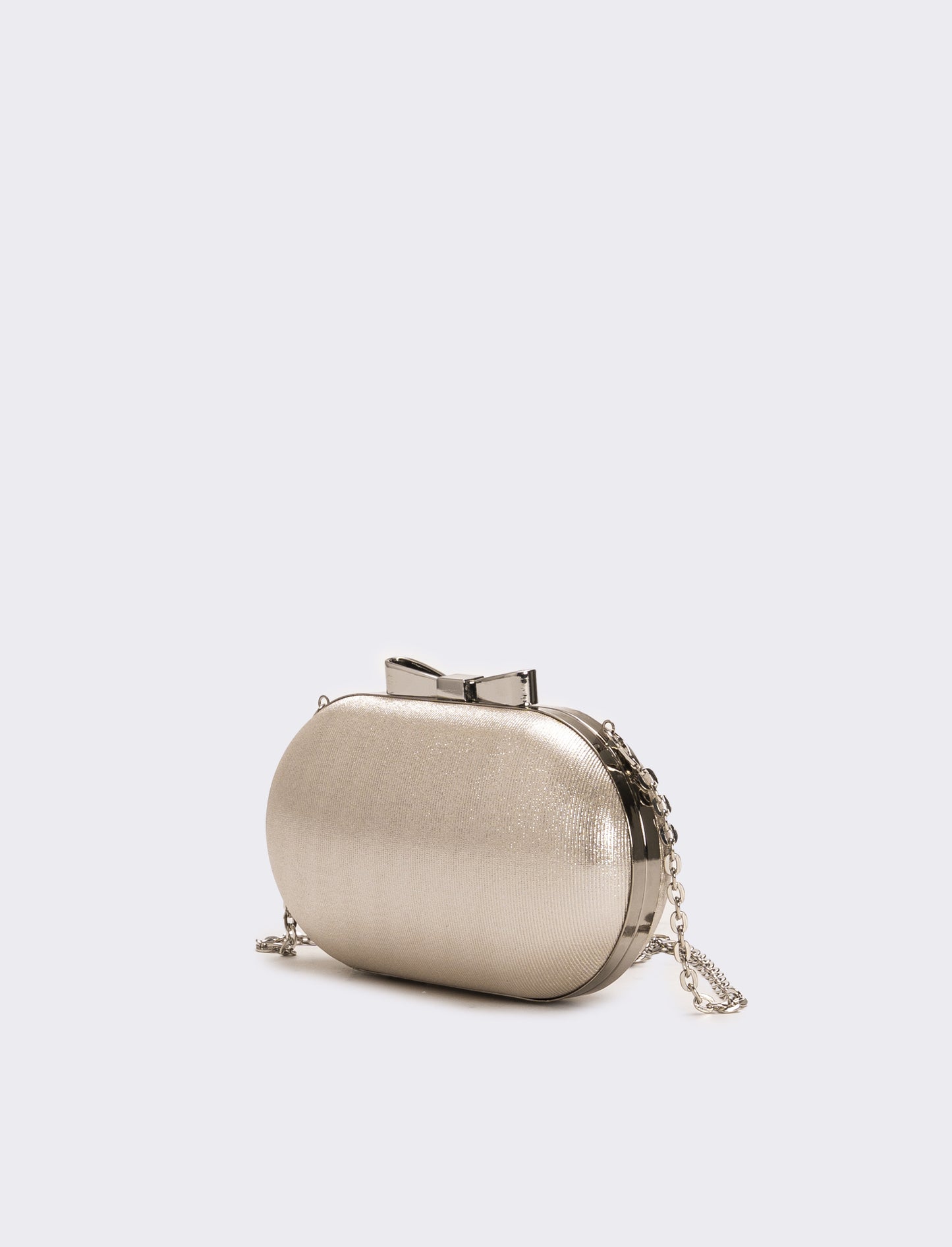 Borsa donna pochette con fiocco - Argento