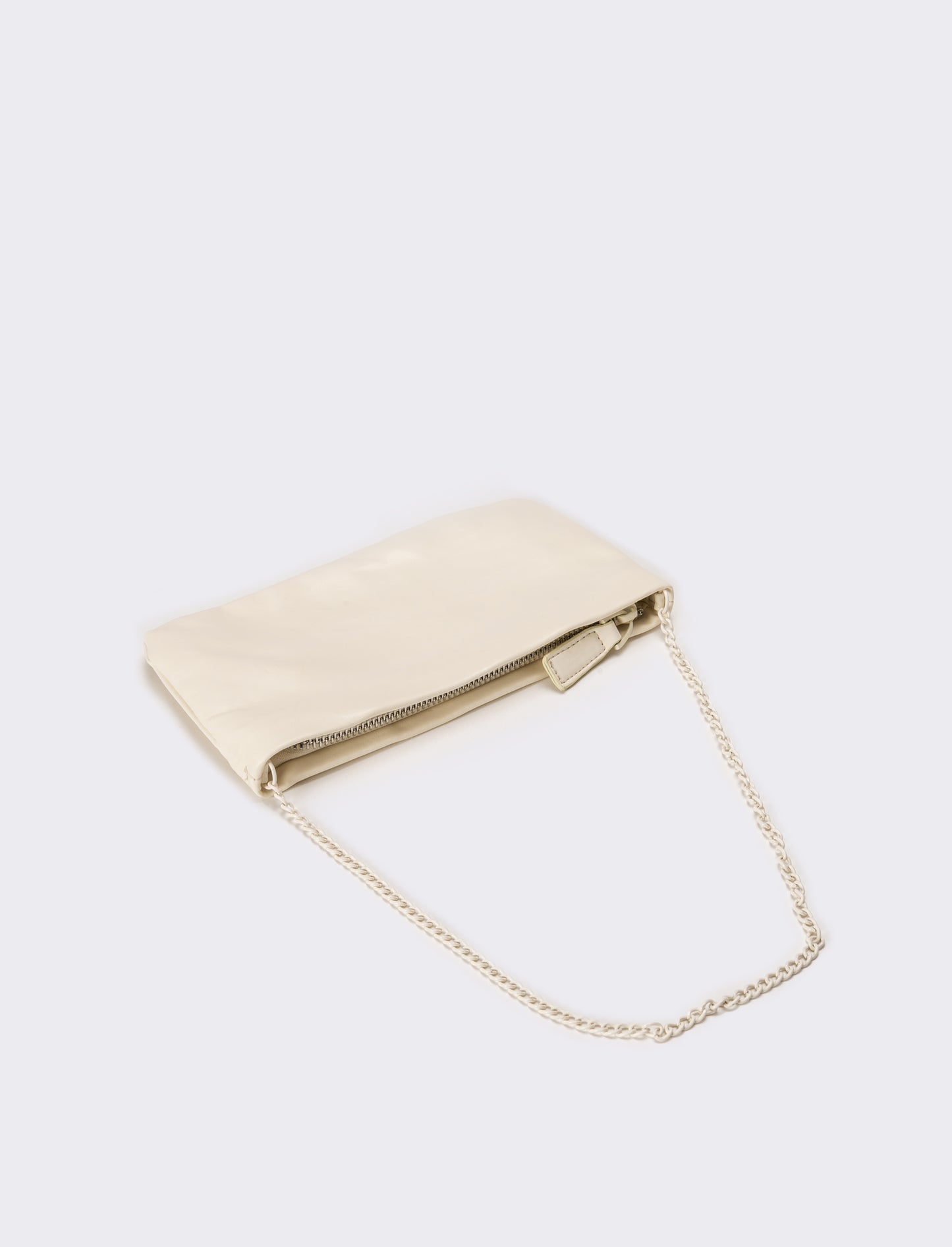 Portafogli donna con tracolla smaltata - Bianco sporco