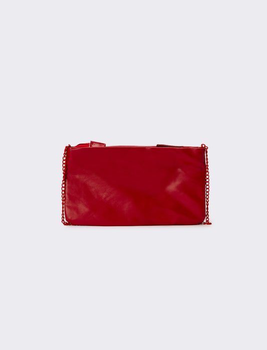 Portafogli donna con tracolla smaltata - Rosso