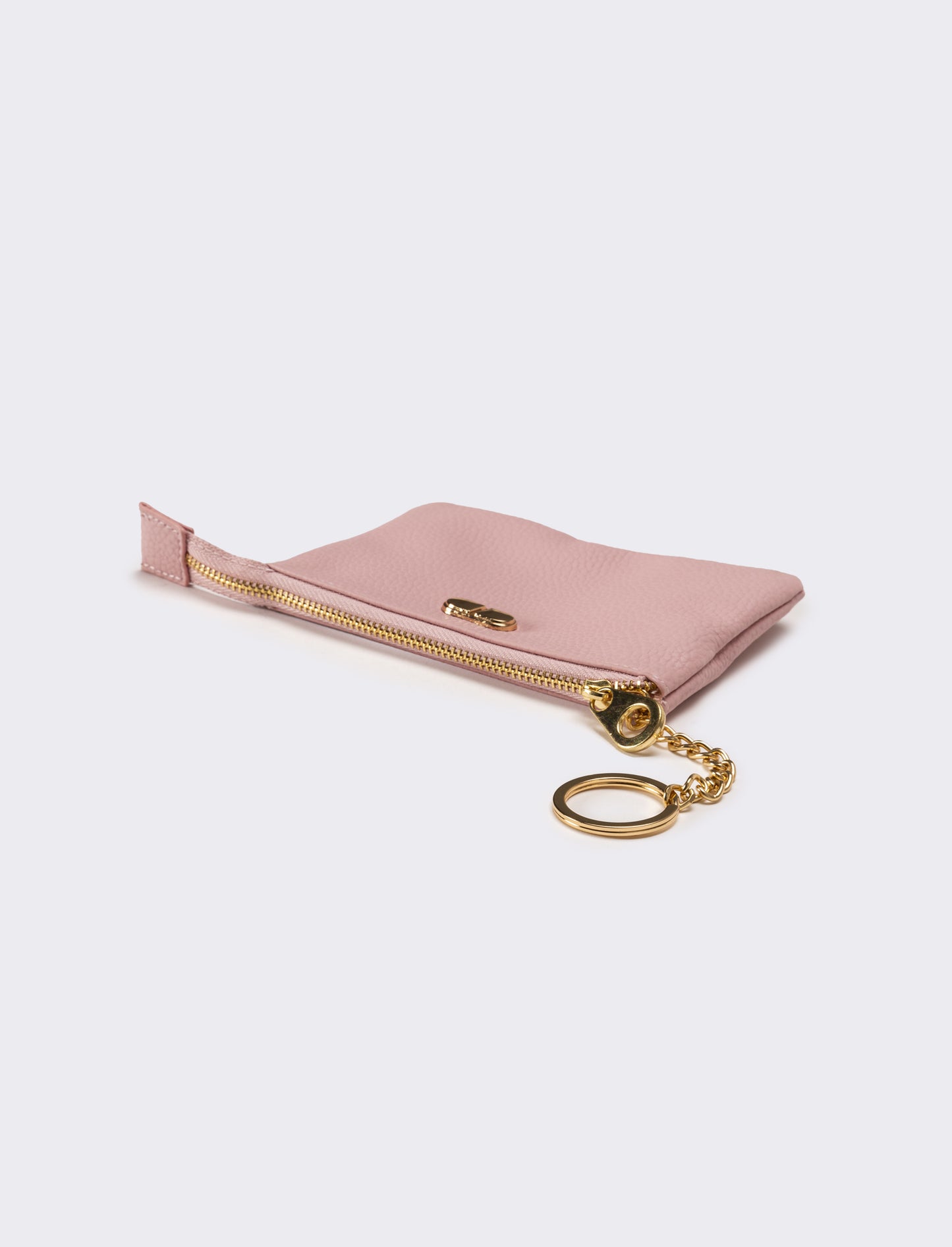 Portafogli donna con zip e portachiavi - Rosa