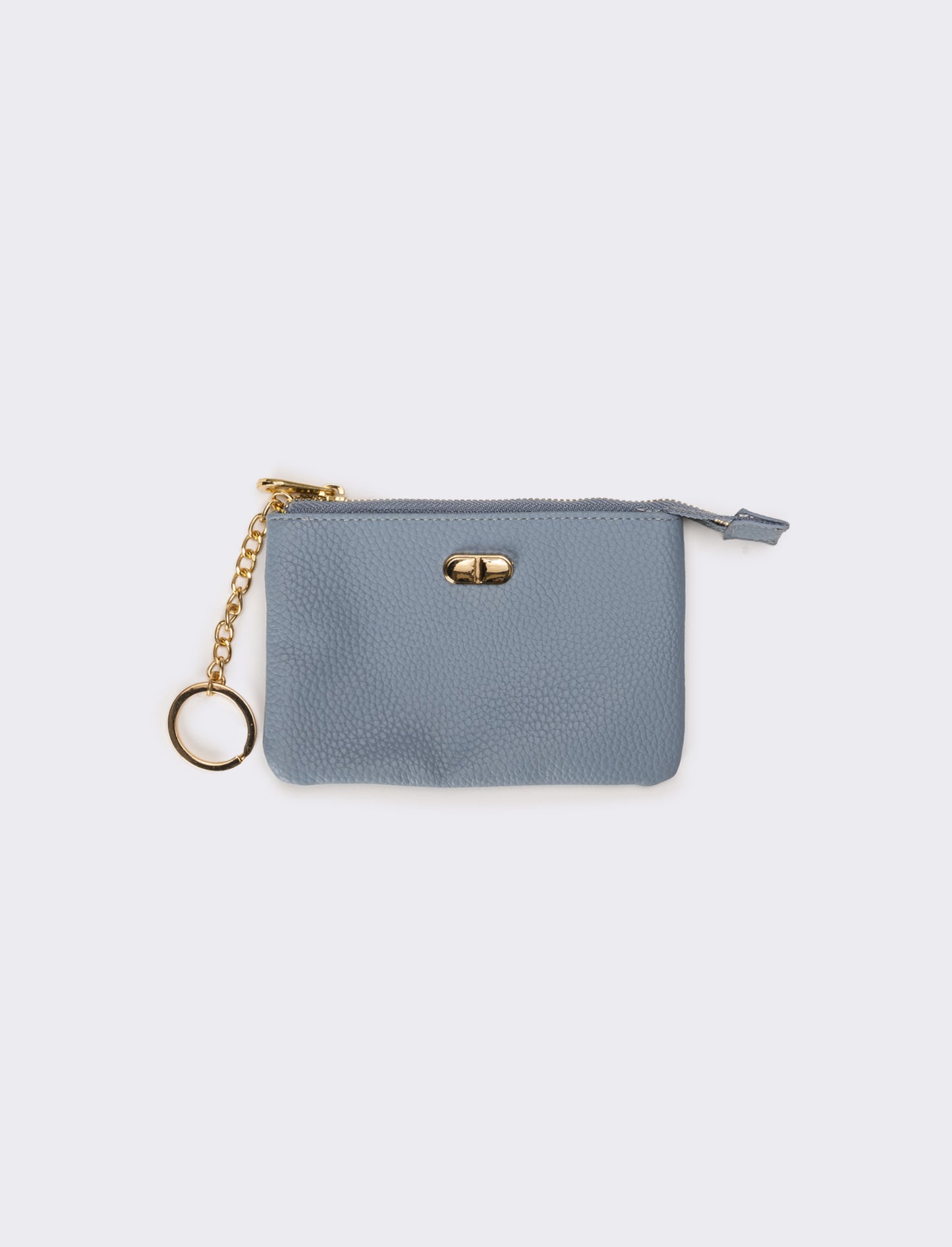 Portafogli donna con zip e portachiavi - Denim