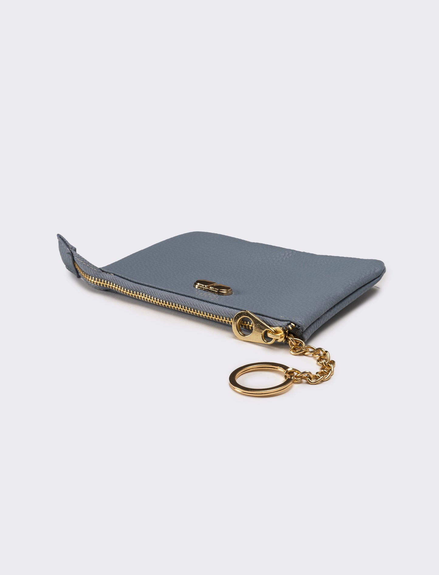 Portafogli donna con zip e portachiavi - Denim