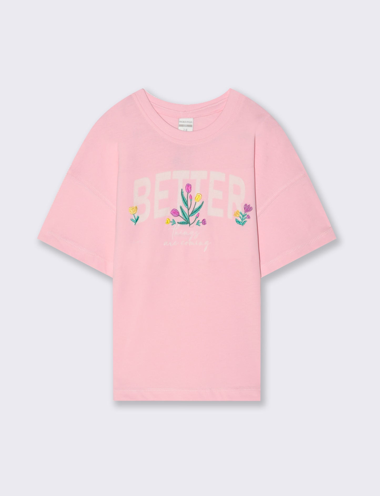 T-shirt regular mezza manica da bambina - Rosa