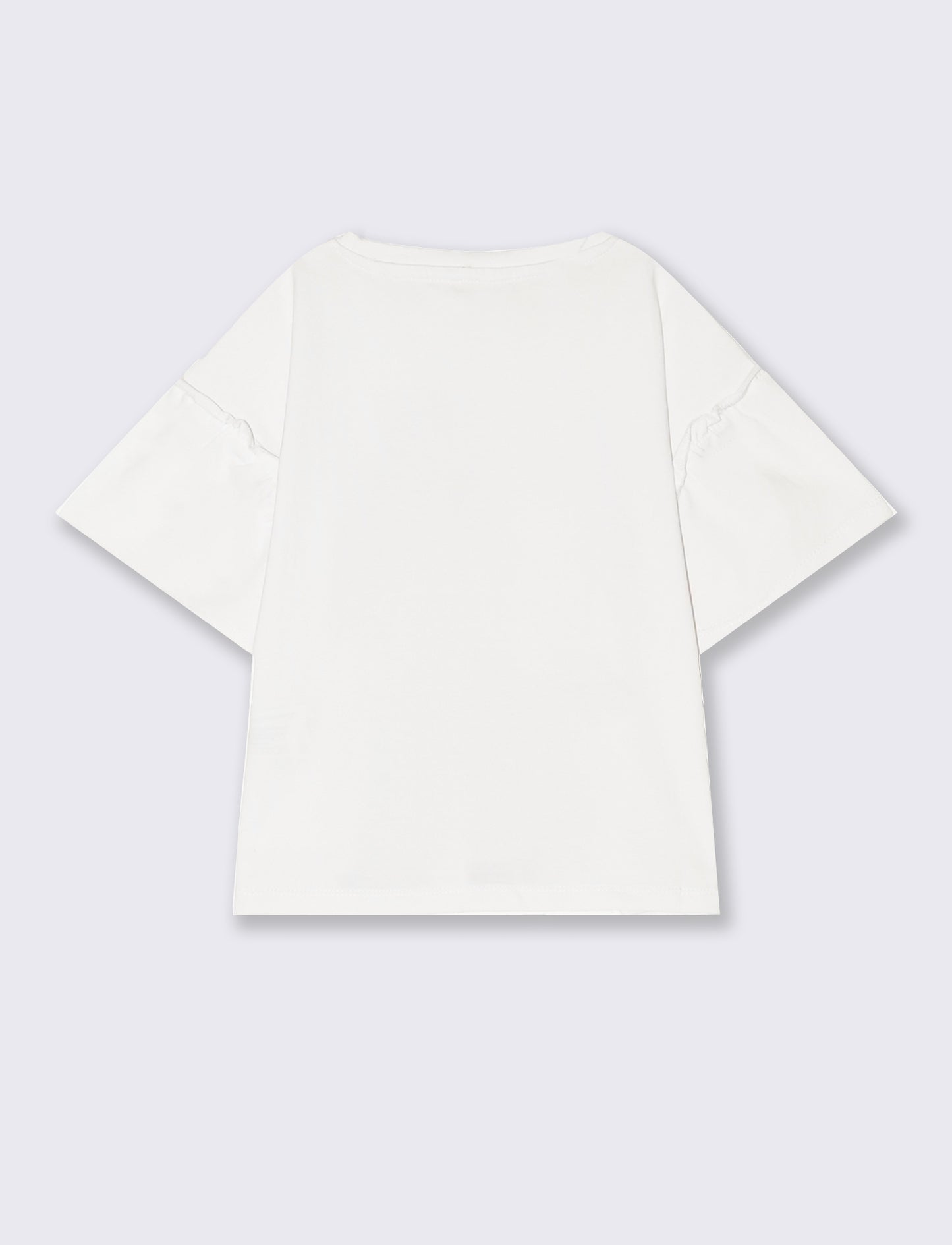 T-shirt in cotone elastico mezza manica da bambina - Bianco