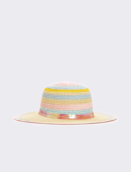 Cappello bambina falda larga con pailletes - Rosa