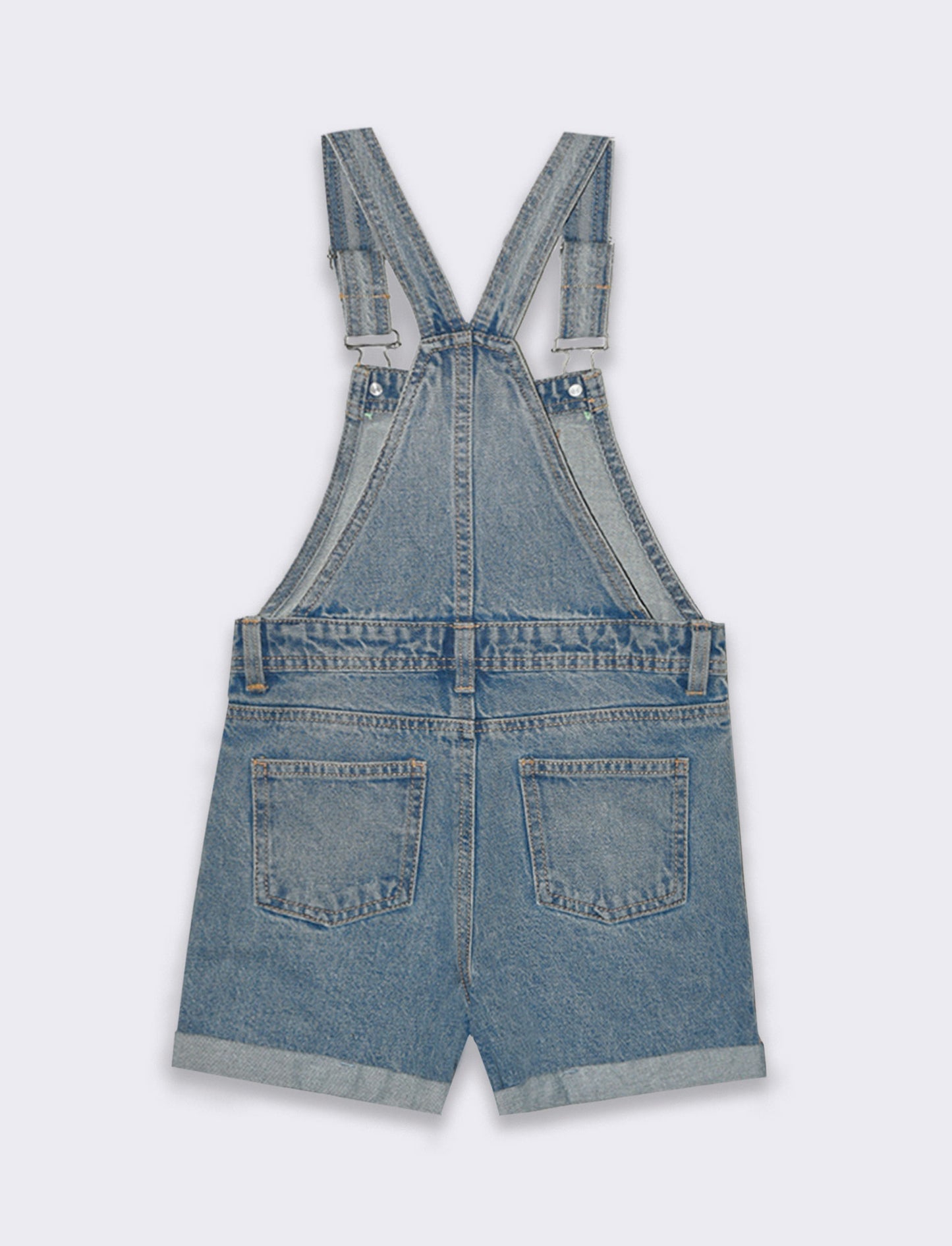Salopette in denim con ricami da bambina - Denim