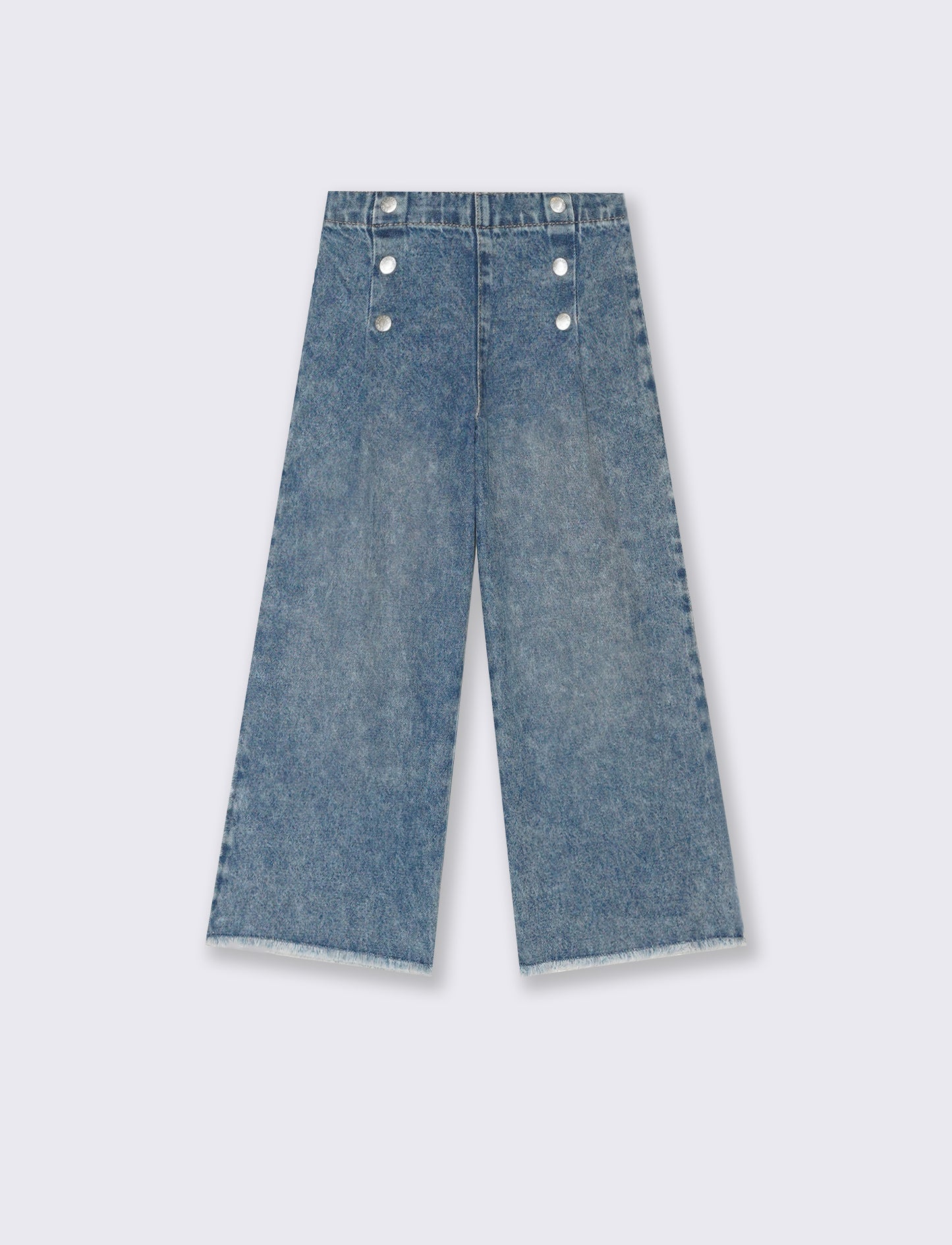 Pantaloni gamba larga in denim da bambina - Denim