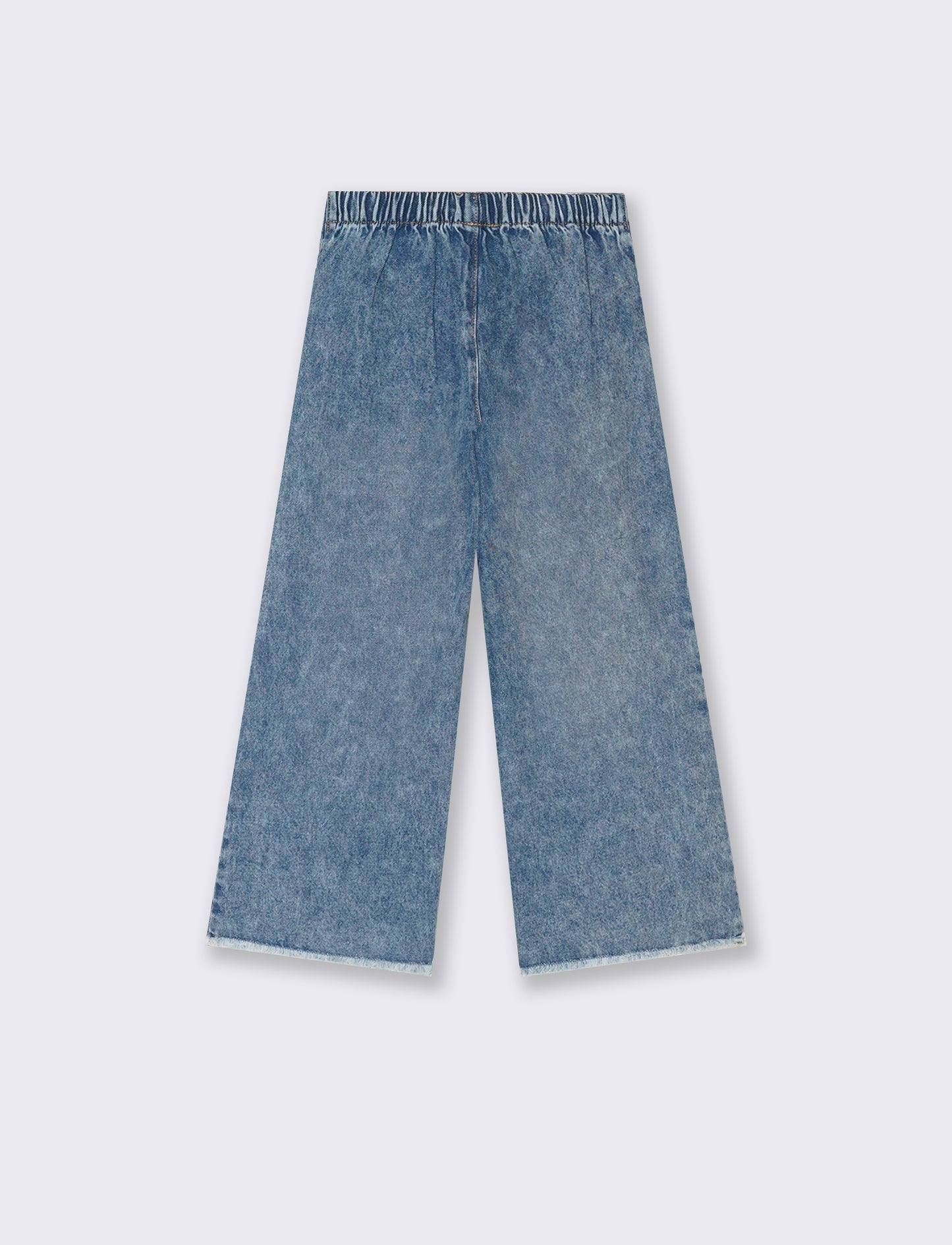 Pantaloni gamba larga in denim da bambina - Denim