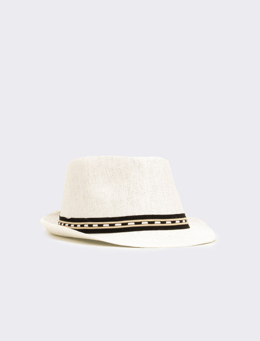 Cappello uomo borsalino paglia - Bianco natural