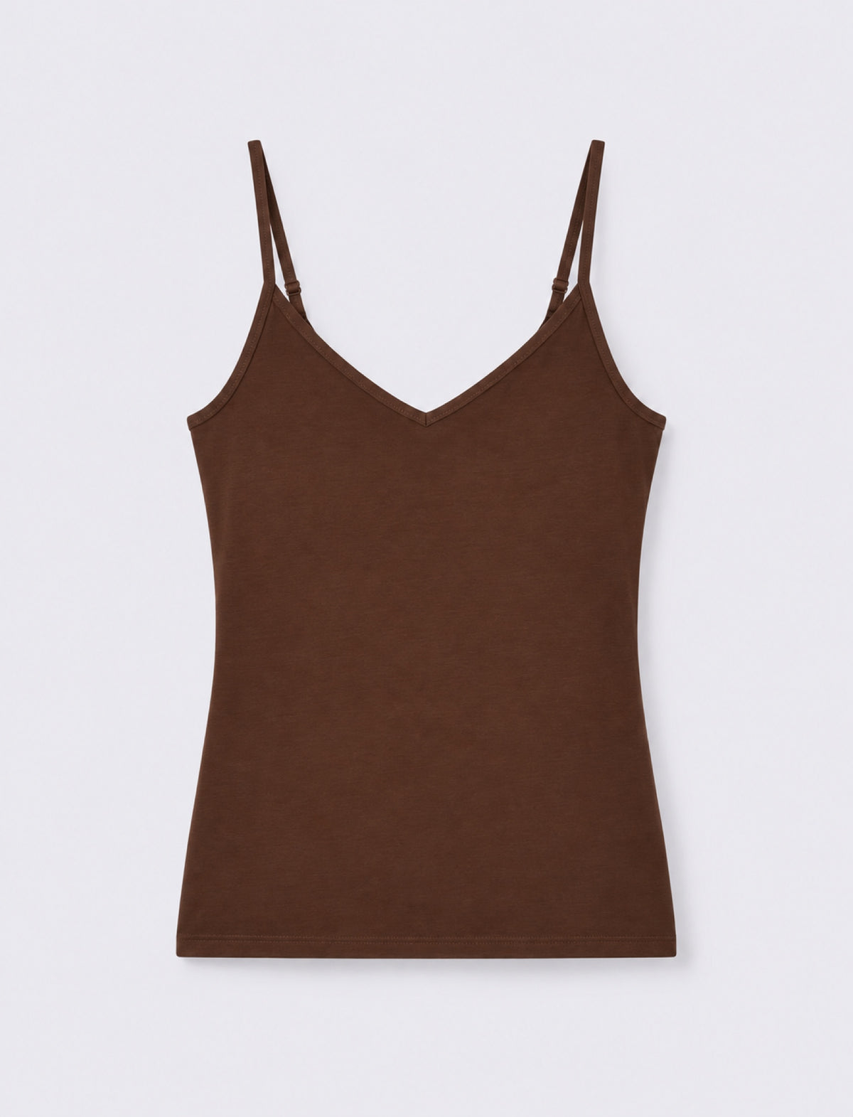 Top con bretelle regolabili elastiche - Marrone