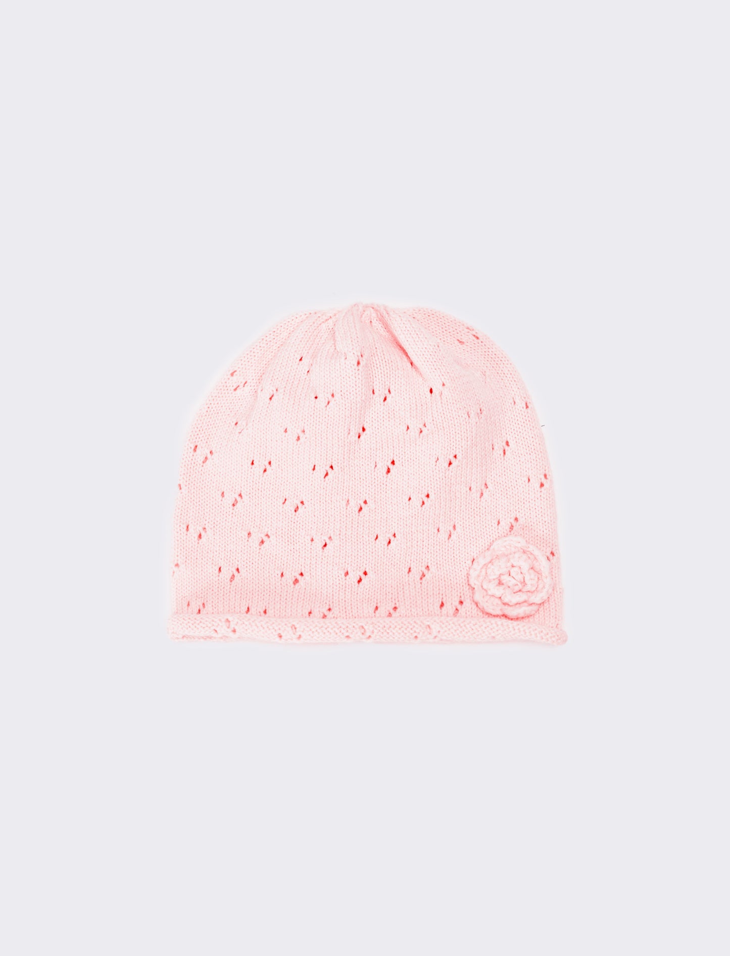 Cappello neonata cuffia con fiore - Rosa