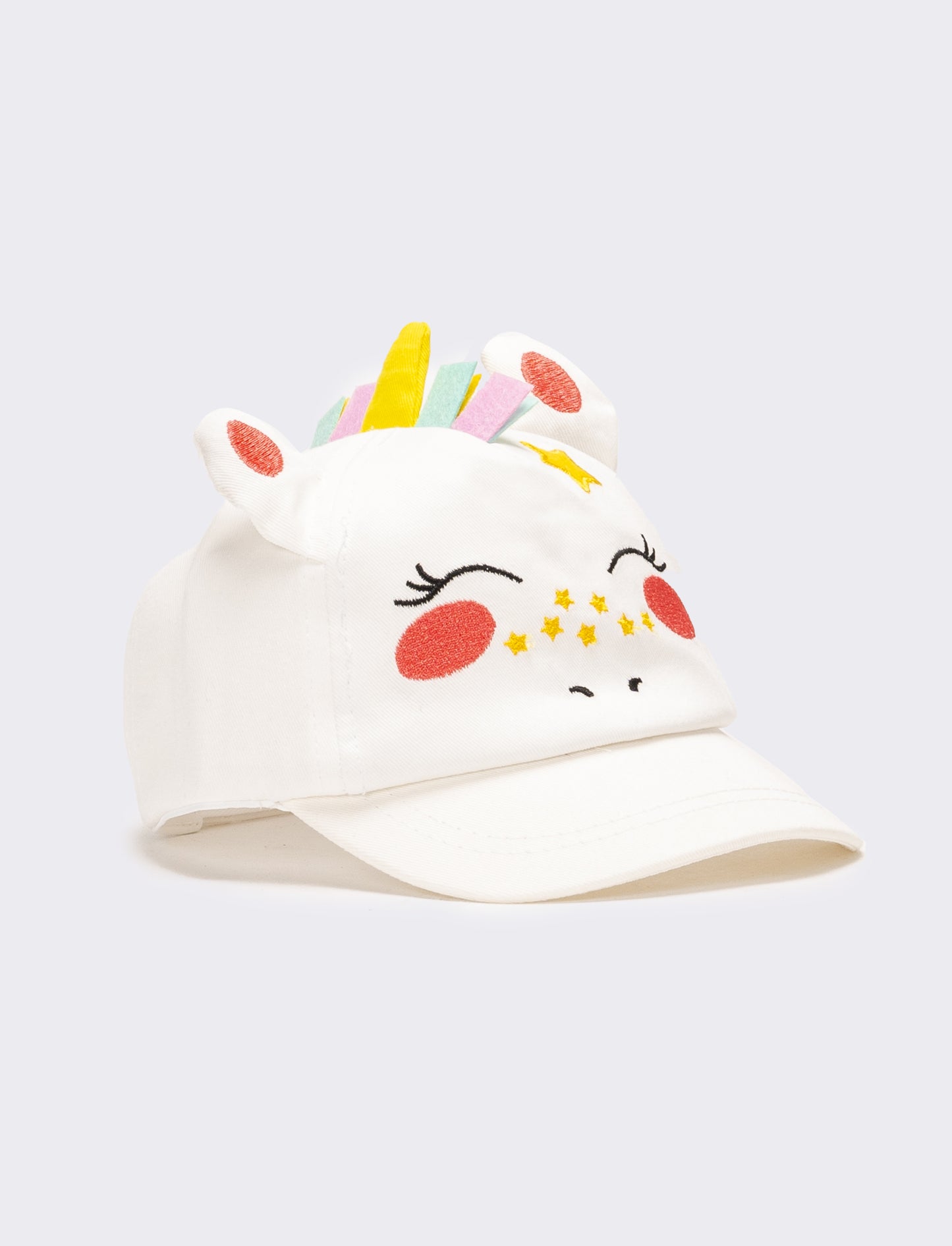 Cappello neonata baseball unicorno - Bianco