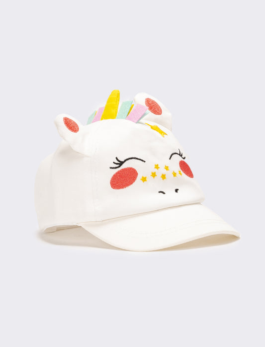 Cappello neonata baseball unicorno - Bianco