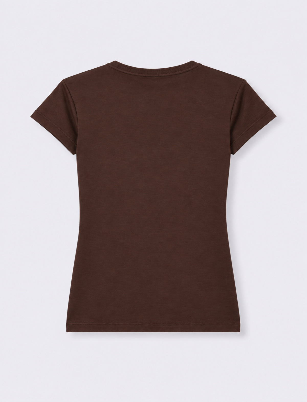 T-shirt paricollo a manica corta - Marrone cioccolato