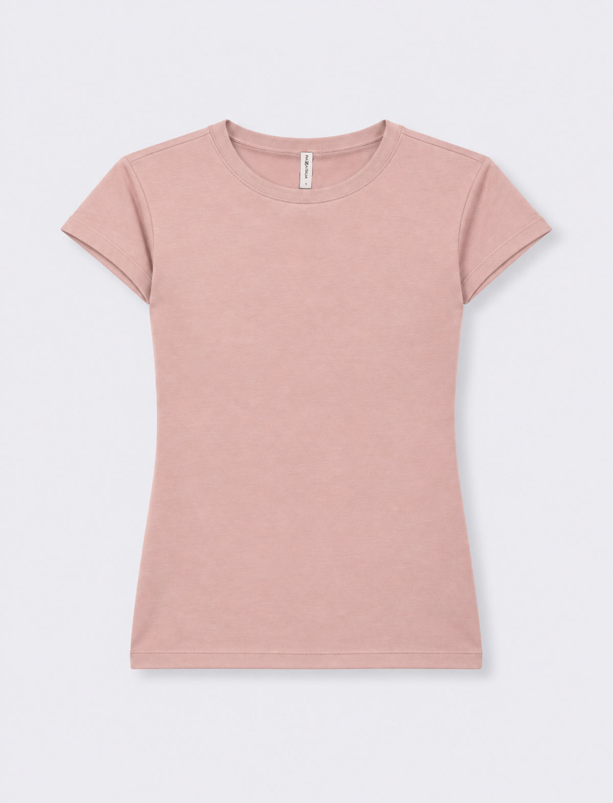 T-shirt paricollo a manica corta - Rosa polvere
