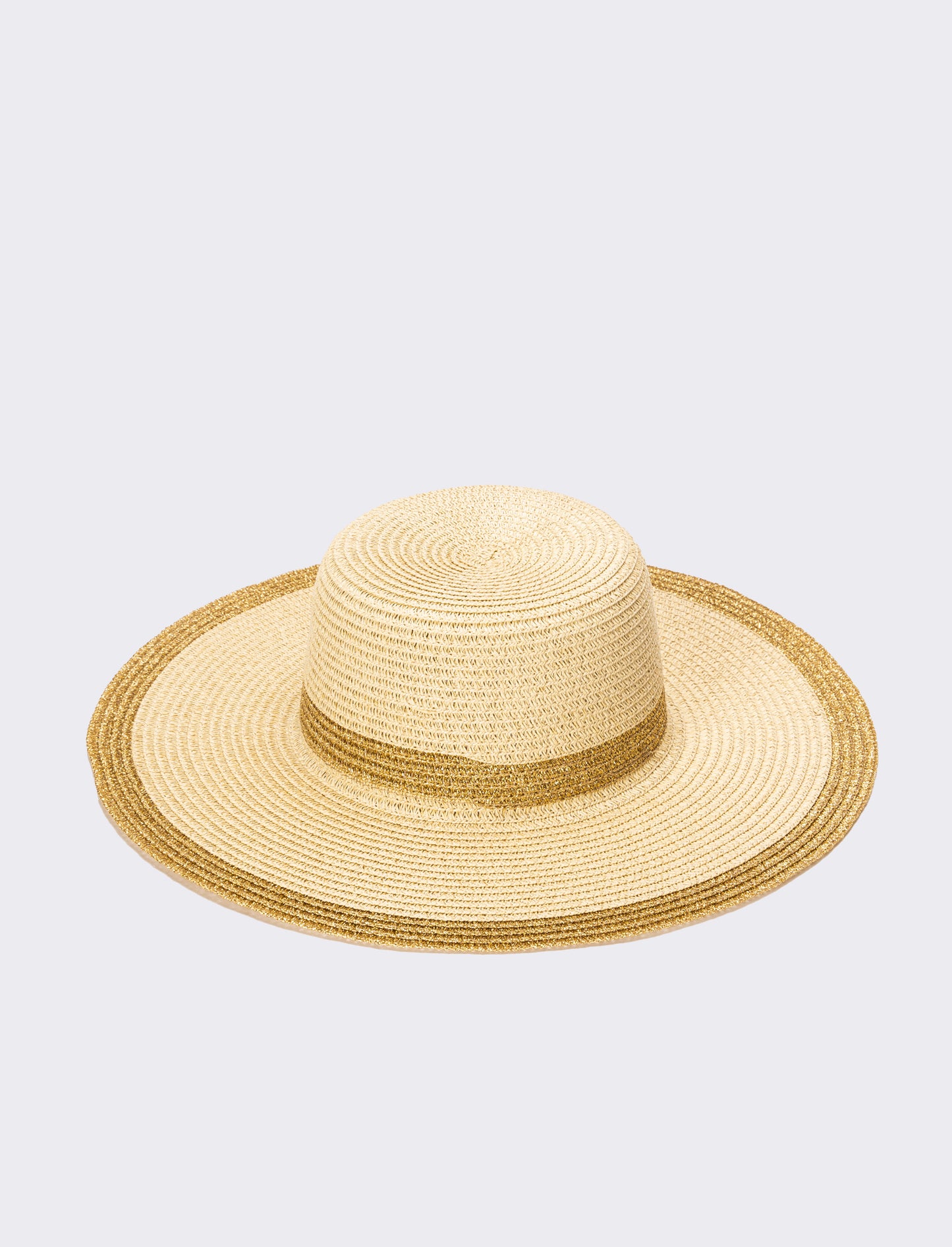 Cappello donna falda larga lurex - Beige