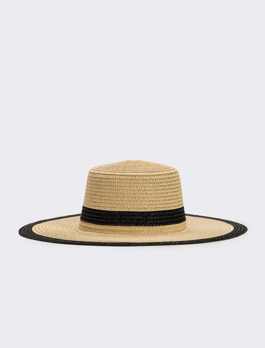 Cappello donna falda larga lurex - Nero