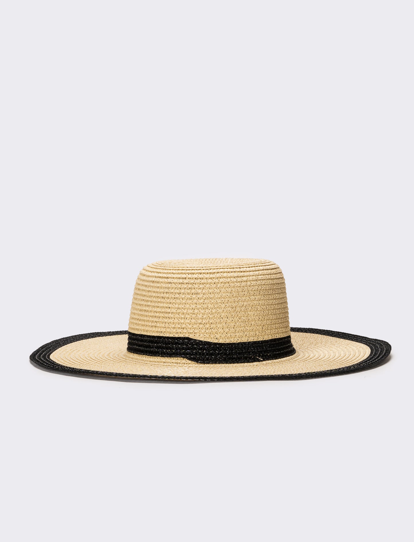 Cappello donna falda larga lurex - Nero