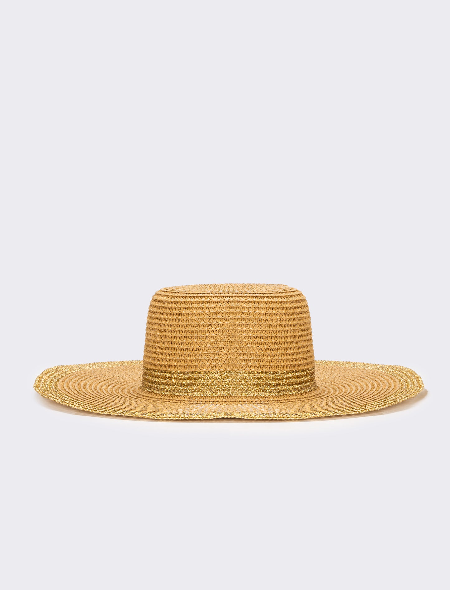 Cappello donna falda larga lurex - Marrone