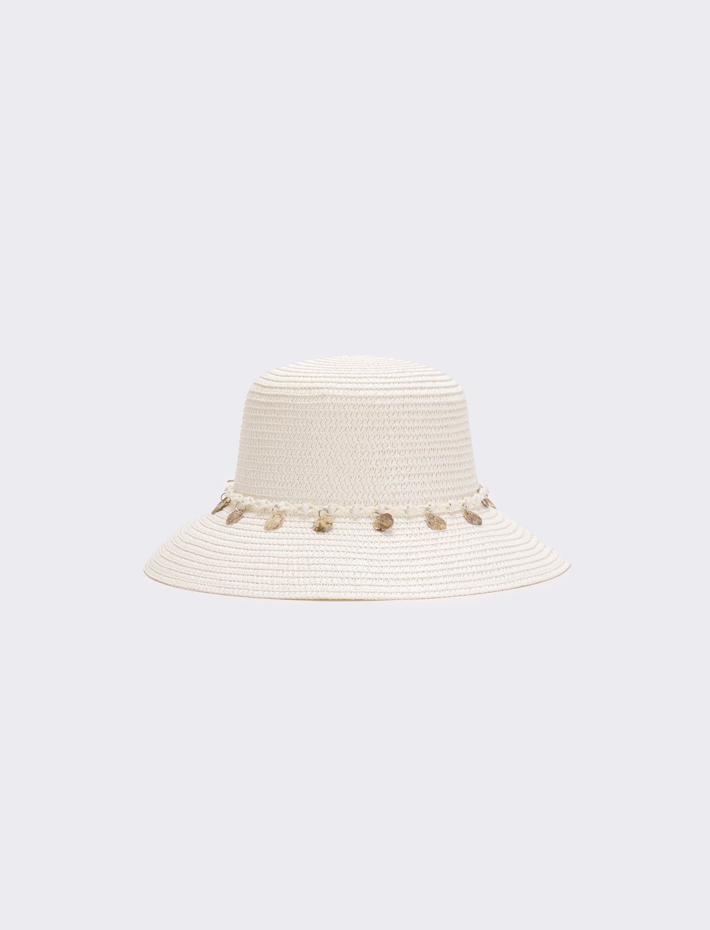 Cappello donna pescatore con medagline madreperla - Bianco