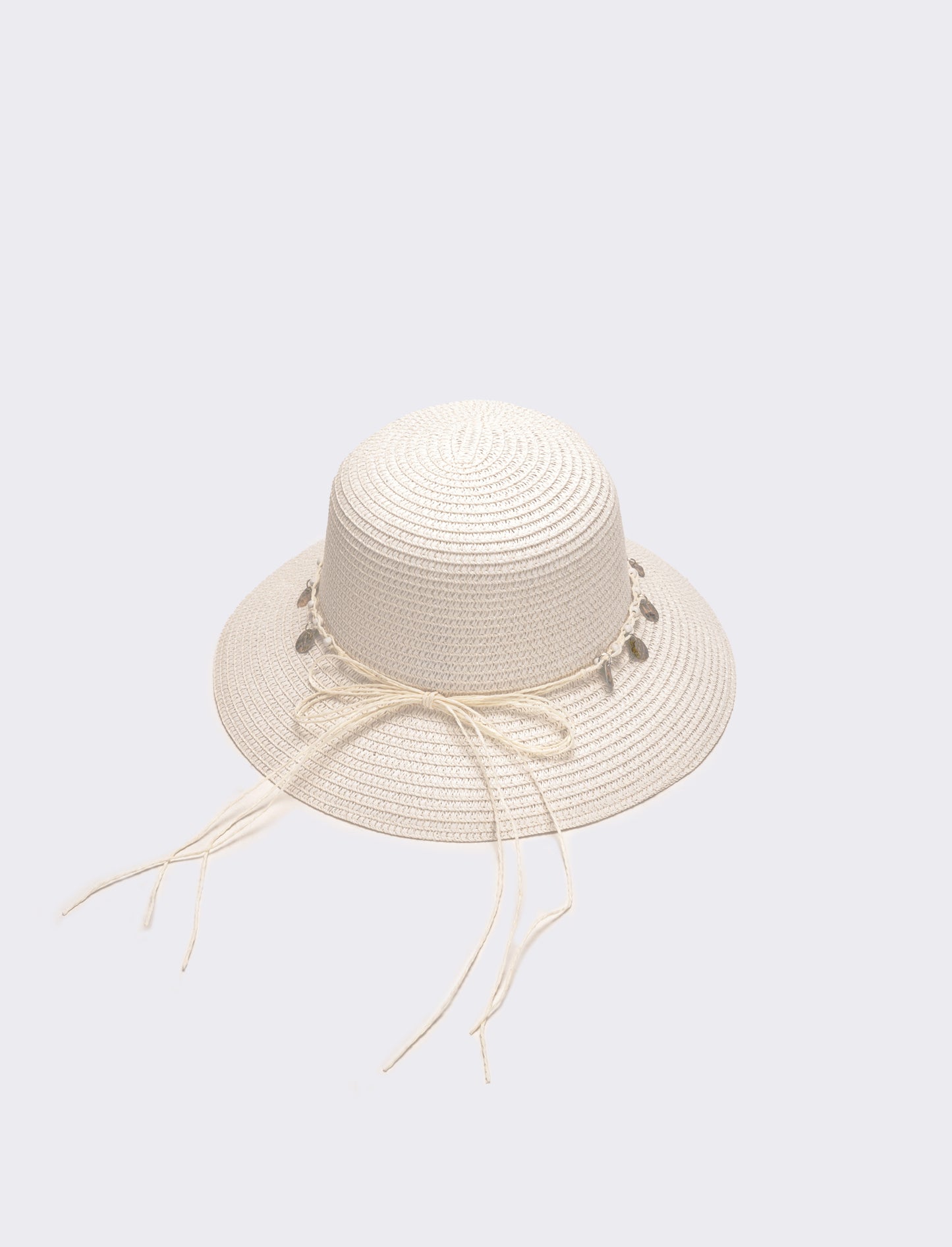 Cappello donna pescatore con medagline madreperla - Bianco