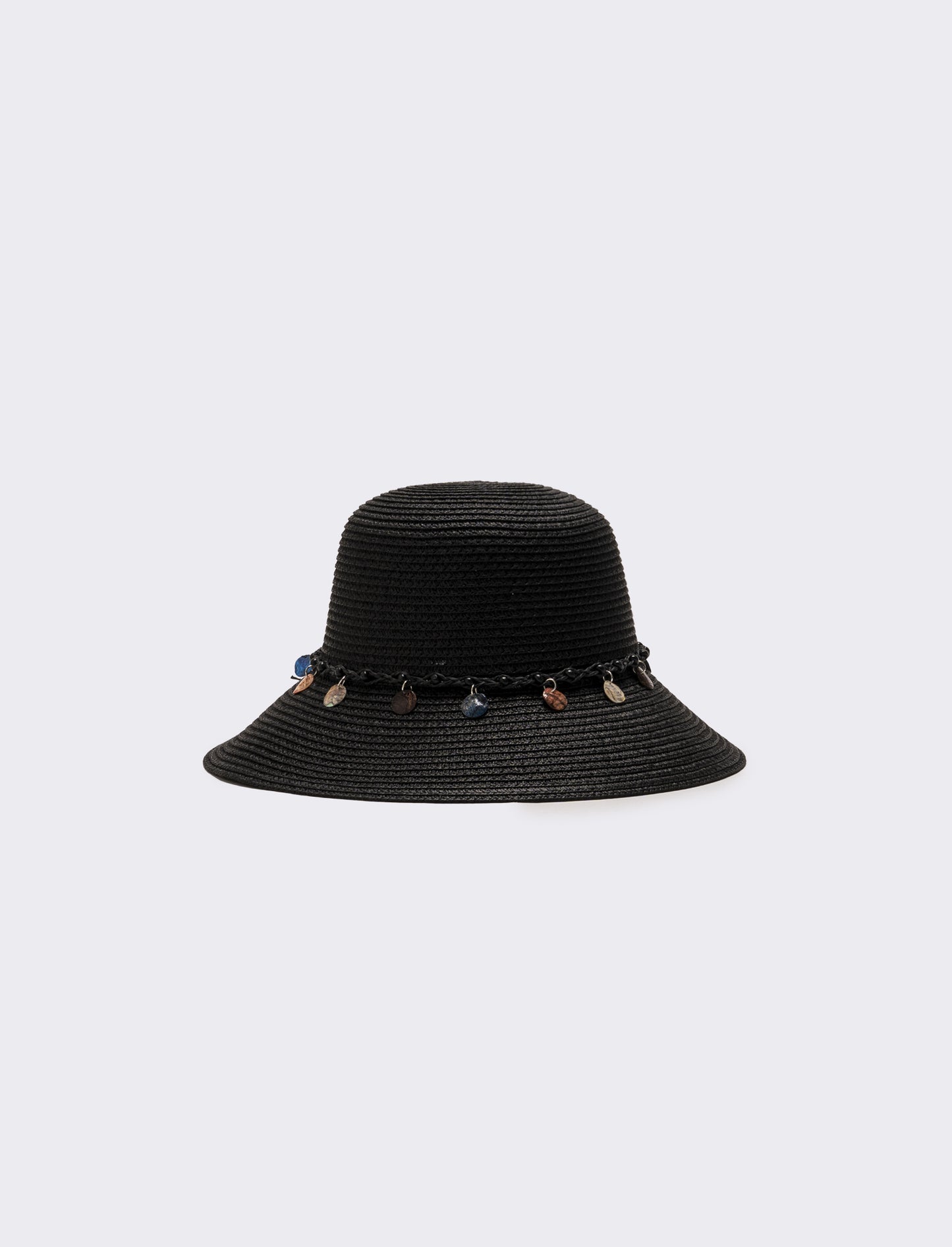 Cappello donna pescatore con medagline madreperla - Nero