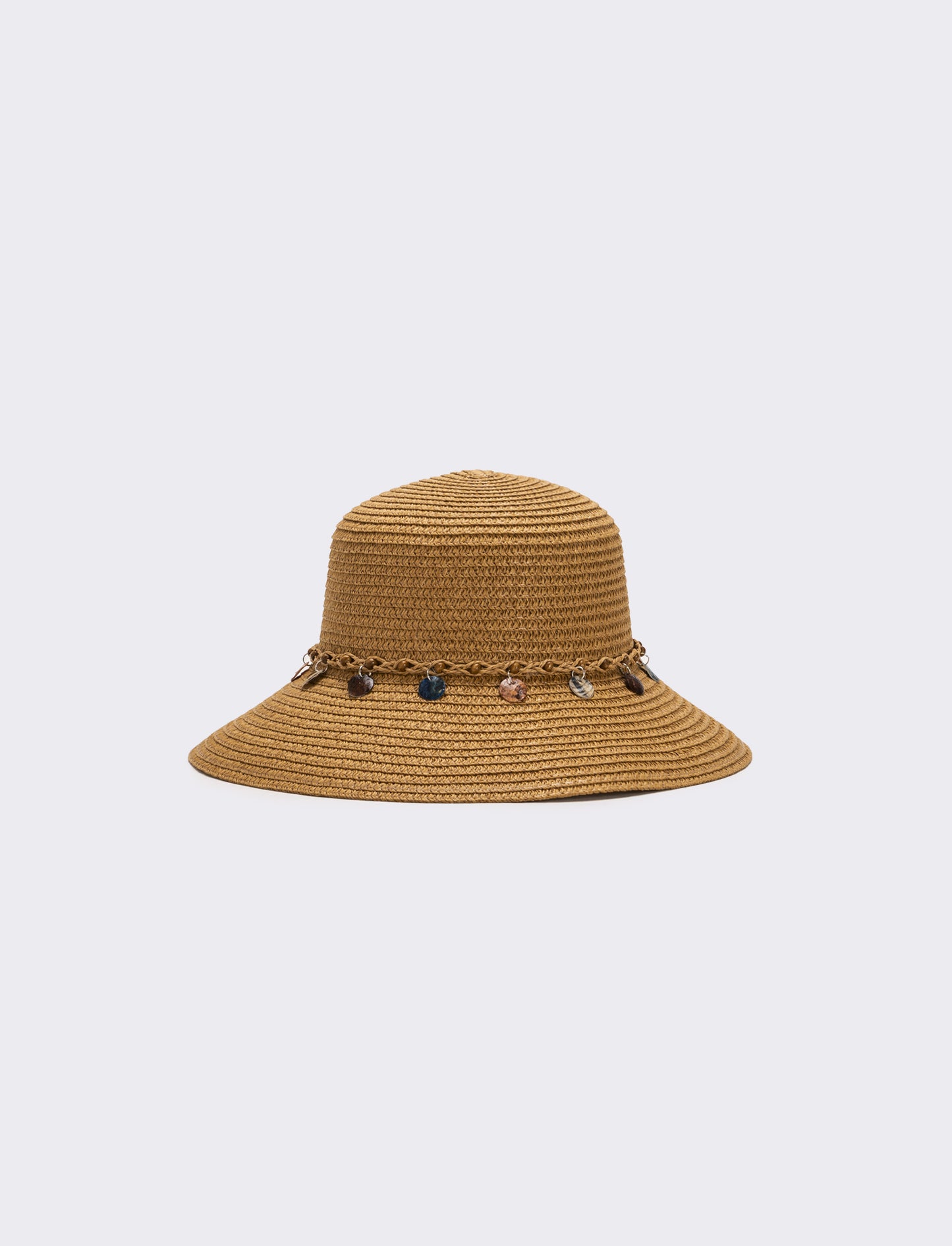 Cappello donna pescatore con medagline madreperla - Marrone