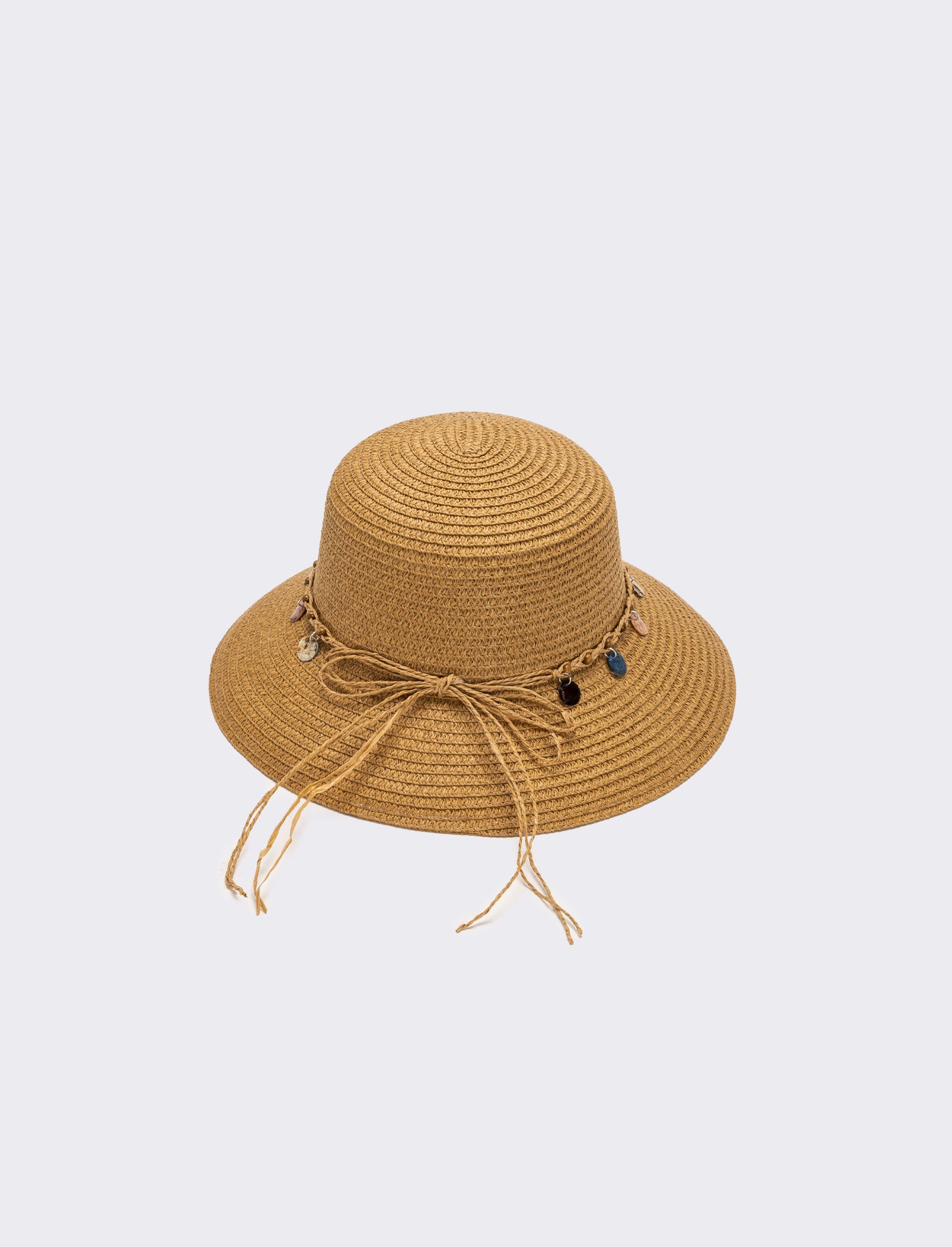 Cappello donna pescatore con medagline madreperla - Marrone
