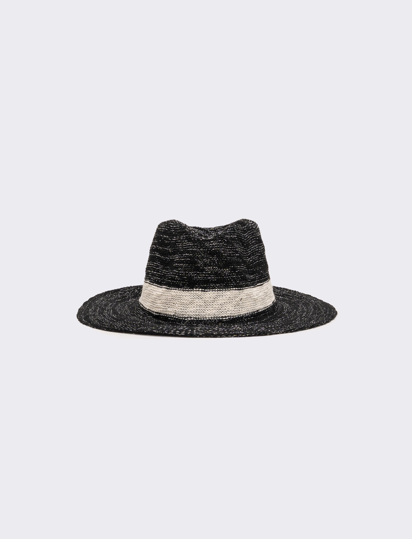 Cappello donna tesa larga in maglina lurex - Nero