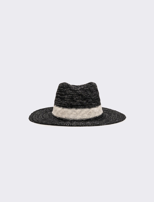 Cappello donna tesa larga in maglina lurex - Nero