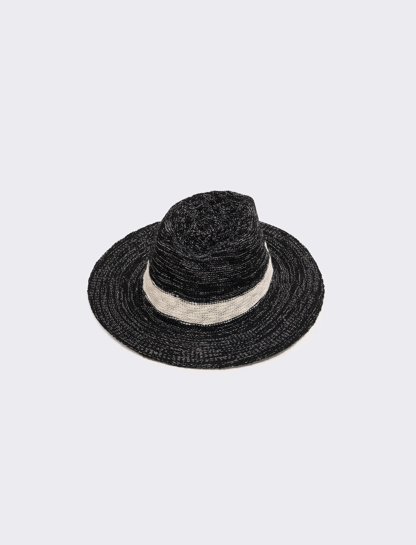 Cappello donna tesa larga in maglina lurex - Nero