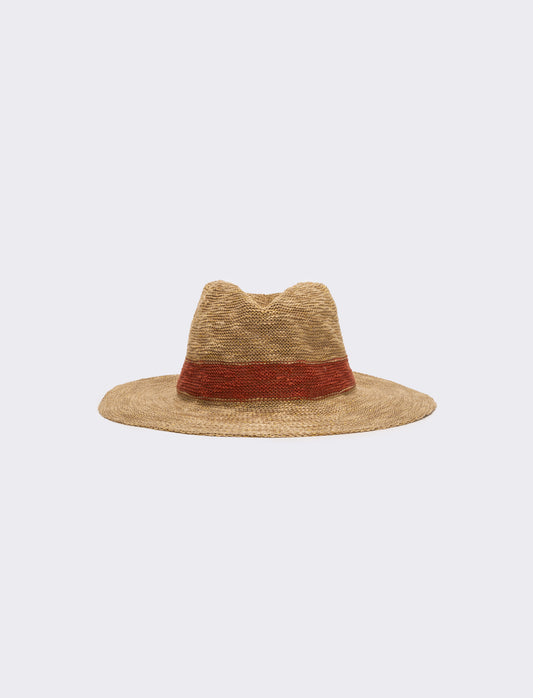 Cappello donna tesa larga in maglina lurex - Marrone