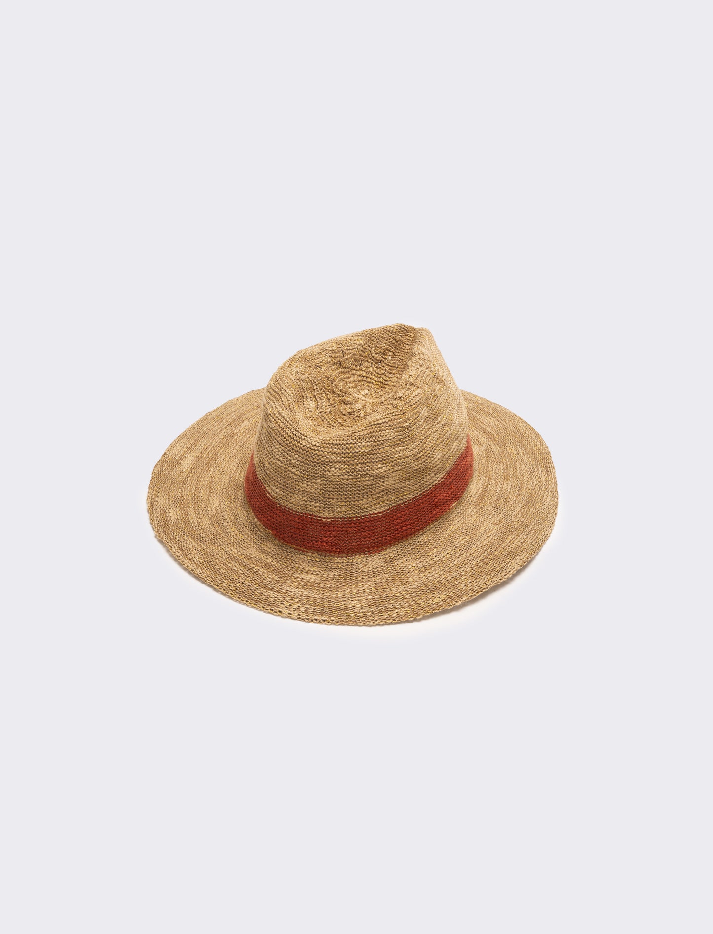 Cappello donna tesa larga in maglina lurex - Marrone