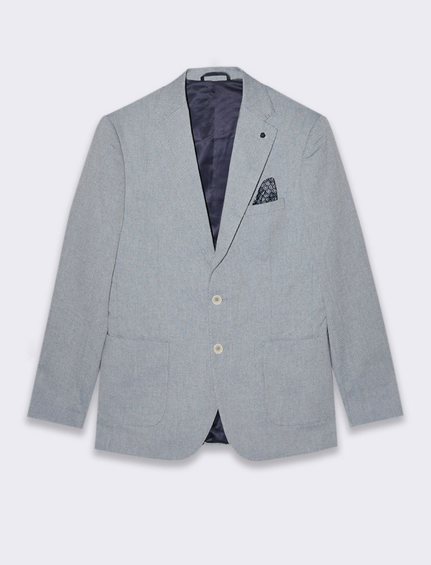 Man's oxford structured blazer - Sky blue