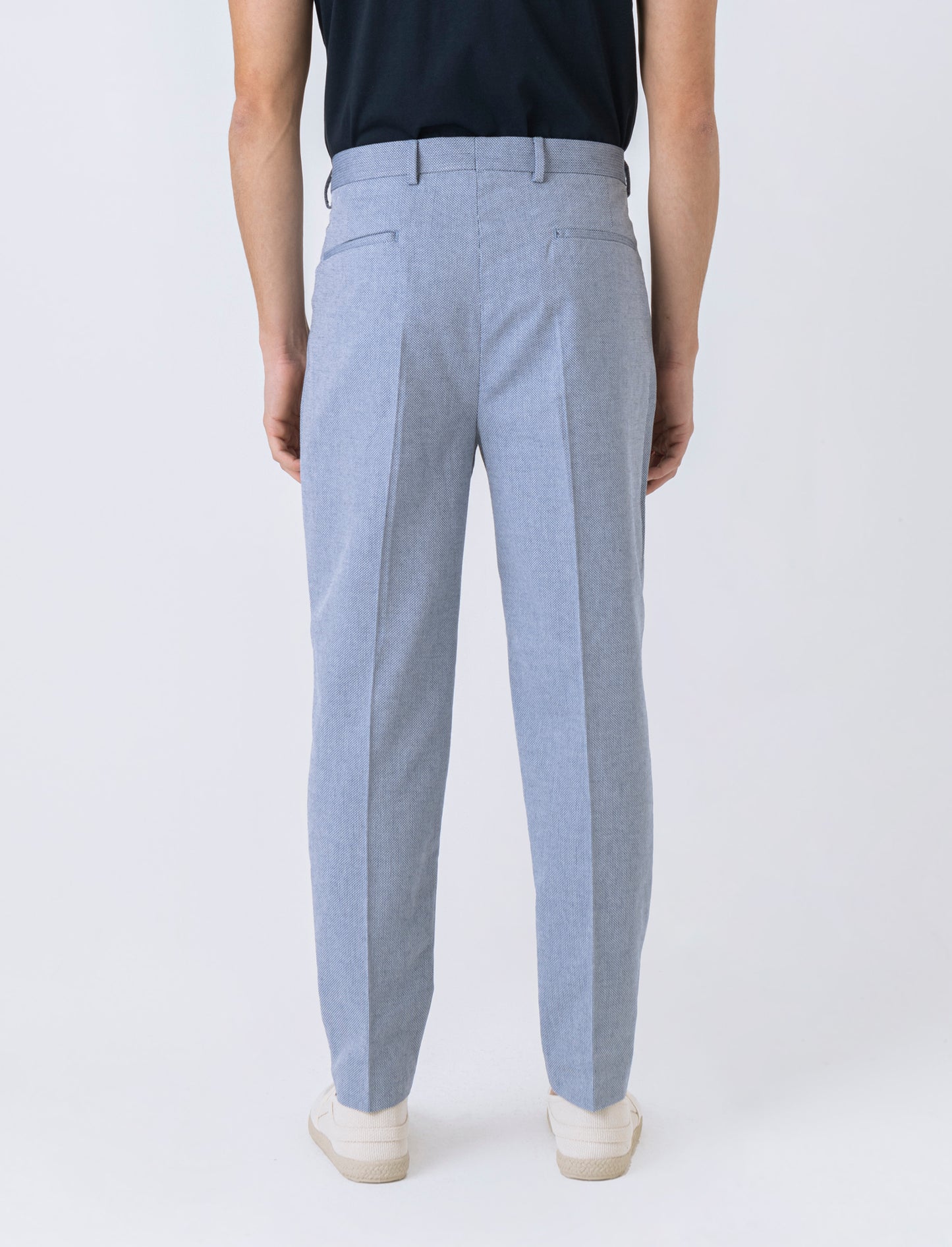 Pantaloni da completo struttura oxford da uomo - Celeste