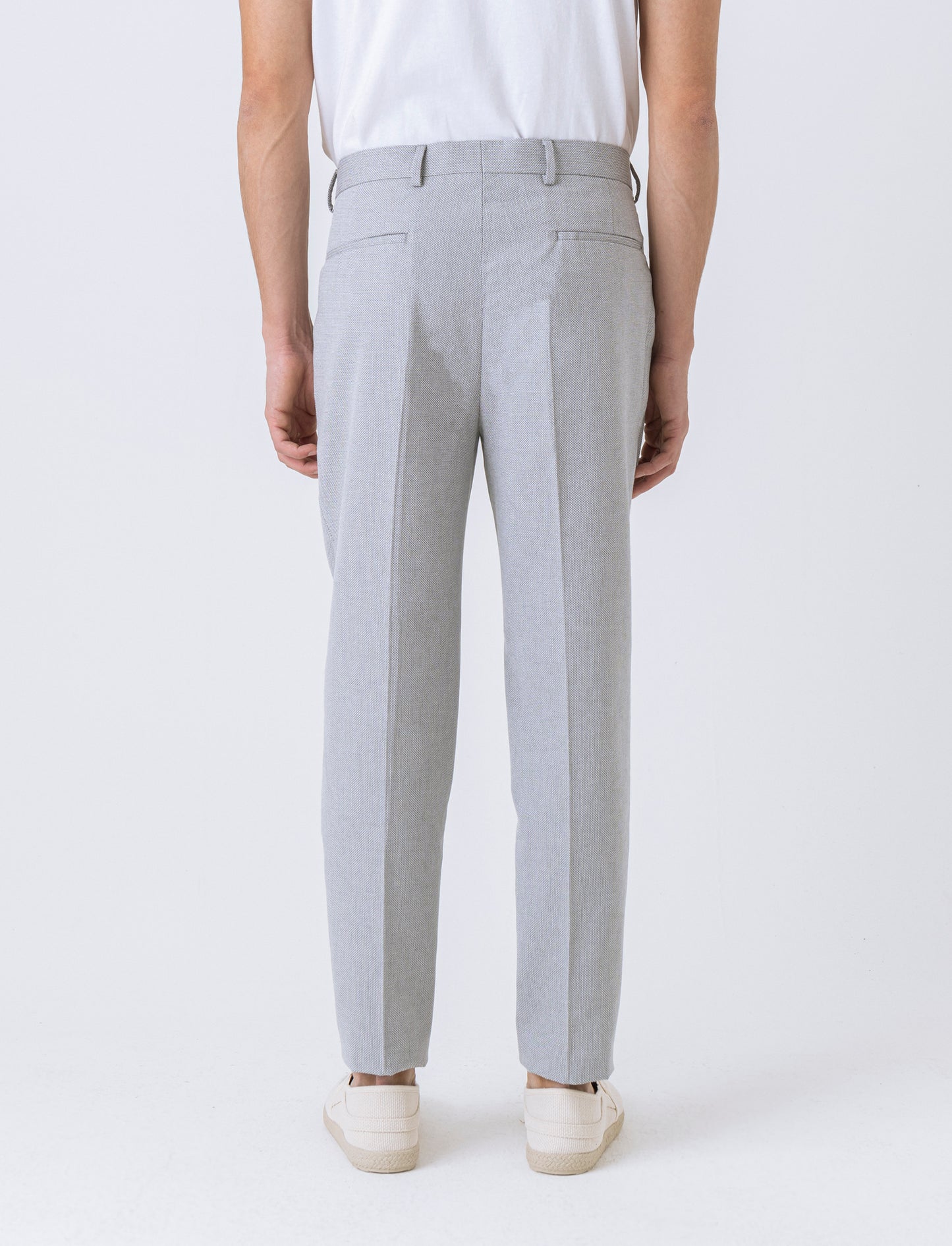 Pantaloni da completo struttura oxford da uomo - Beige ecru