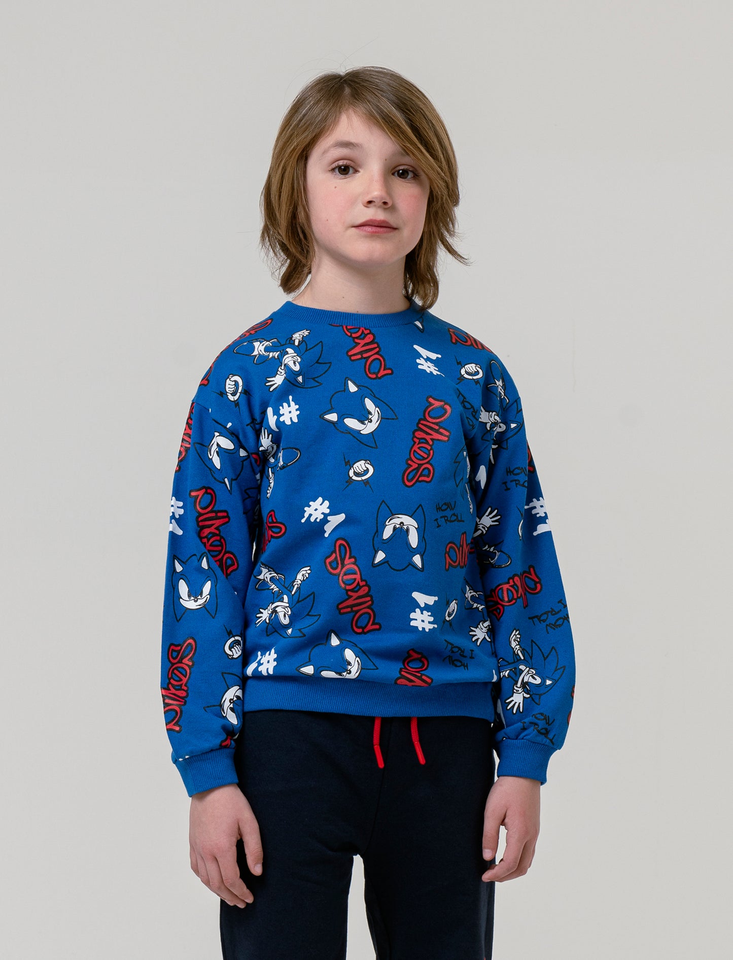 Felpa stampata sonic da bambino - Blu