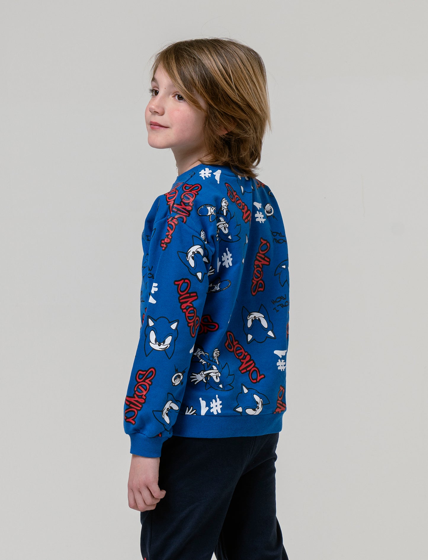 Felpa stampata sonic da bambino - Blu