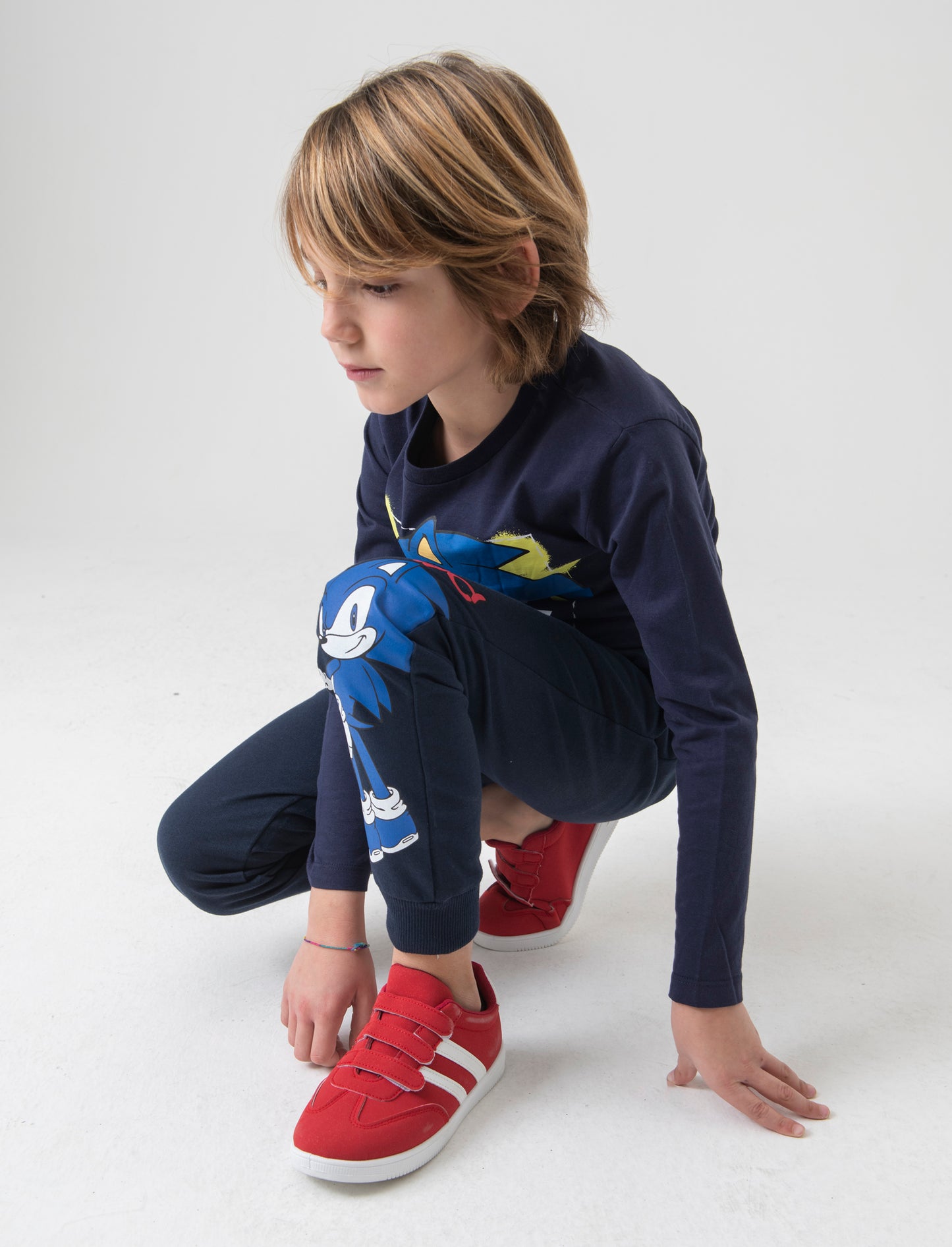 Jogger in felpa sonic da bambino - Blu
