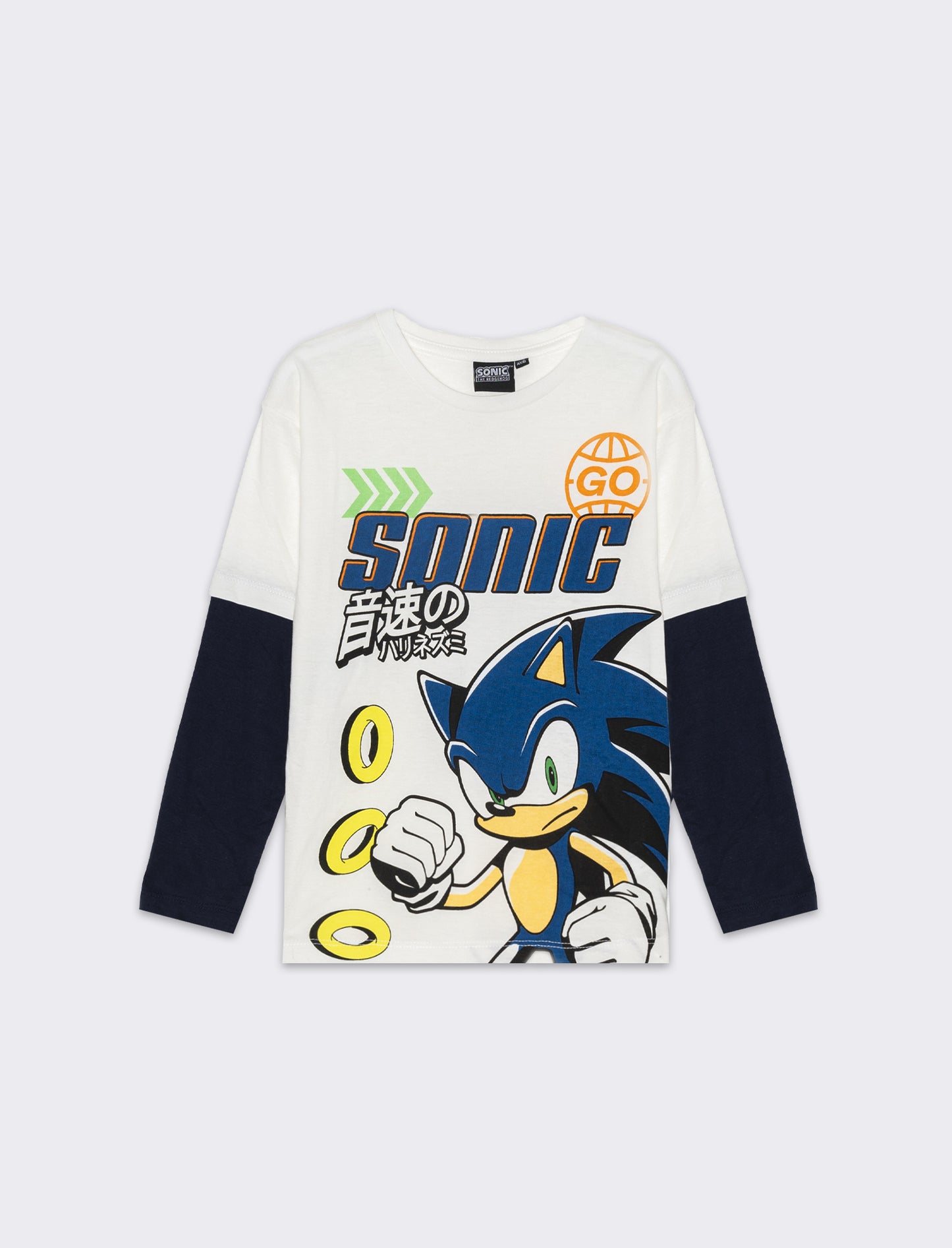 Maglietta con finta mezza manica da bambino - Bianco