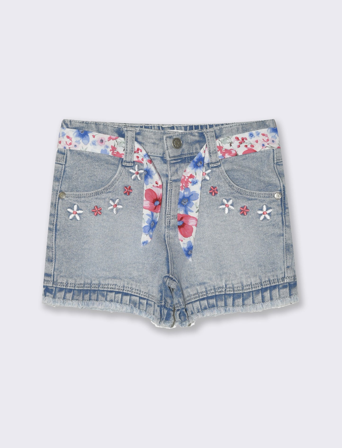 Shorts in denim con cintura da neonata - Denim