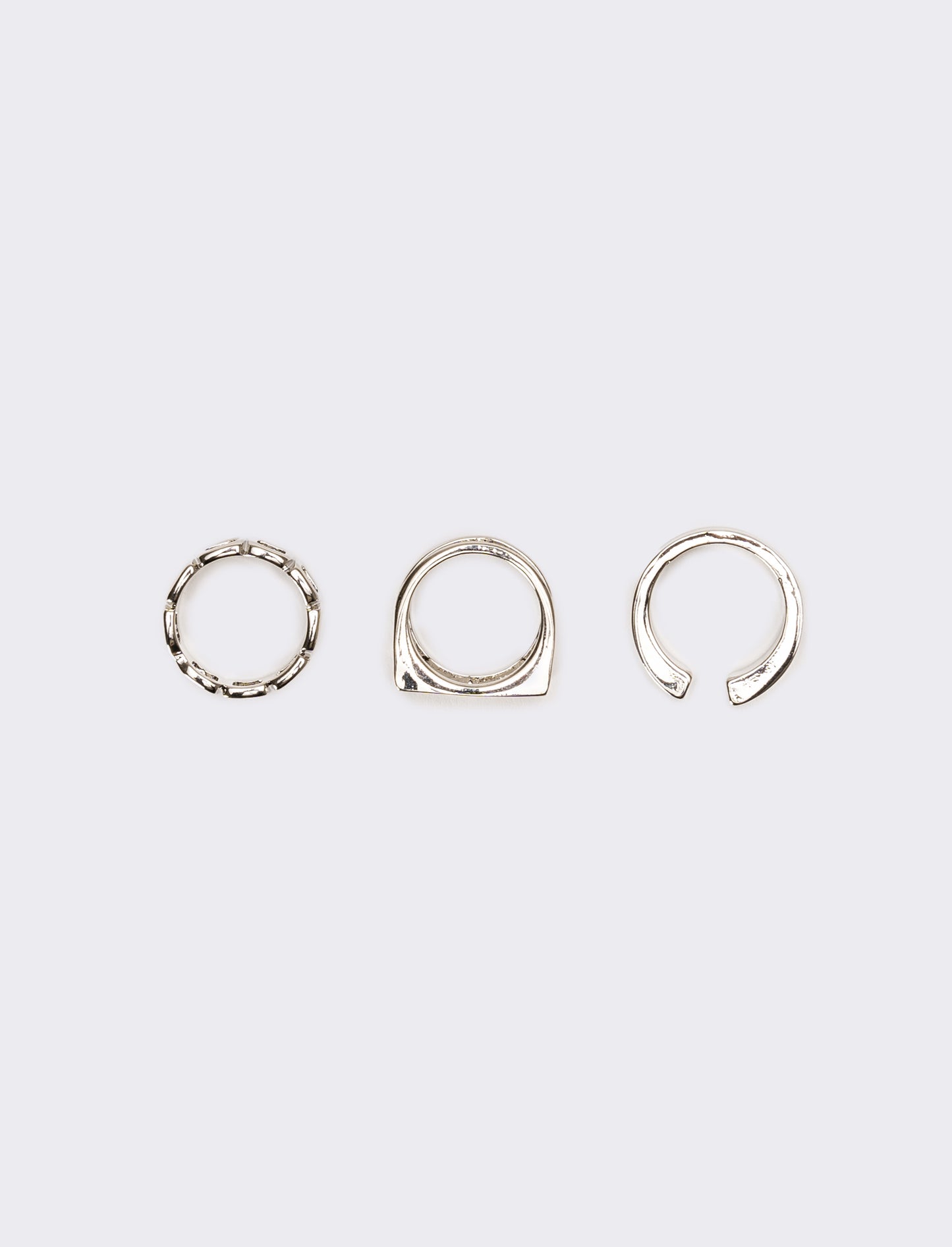 Tre pezzi anelli uomo card - Argento