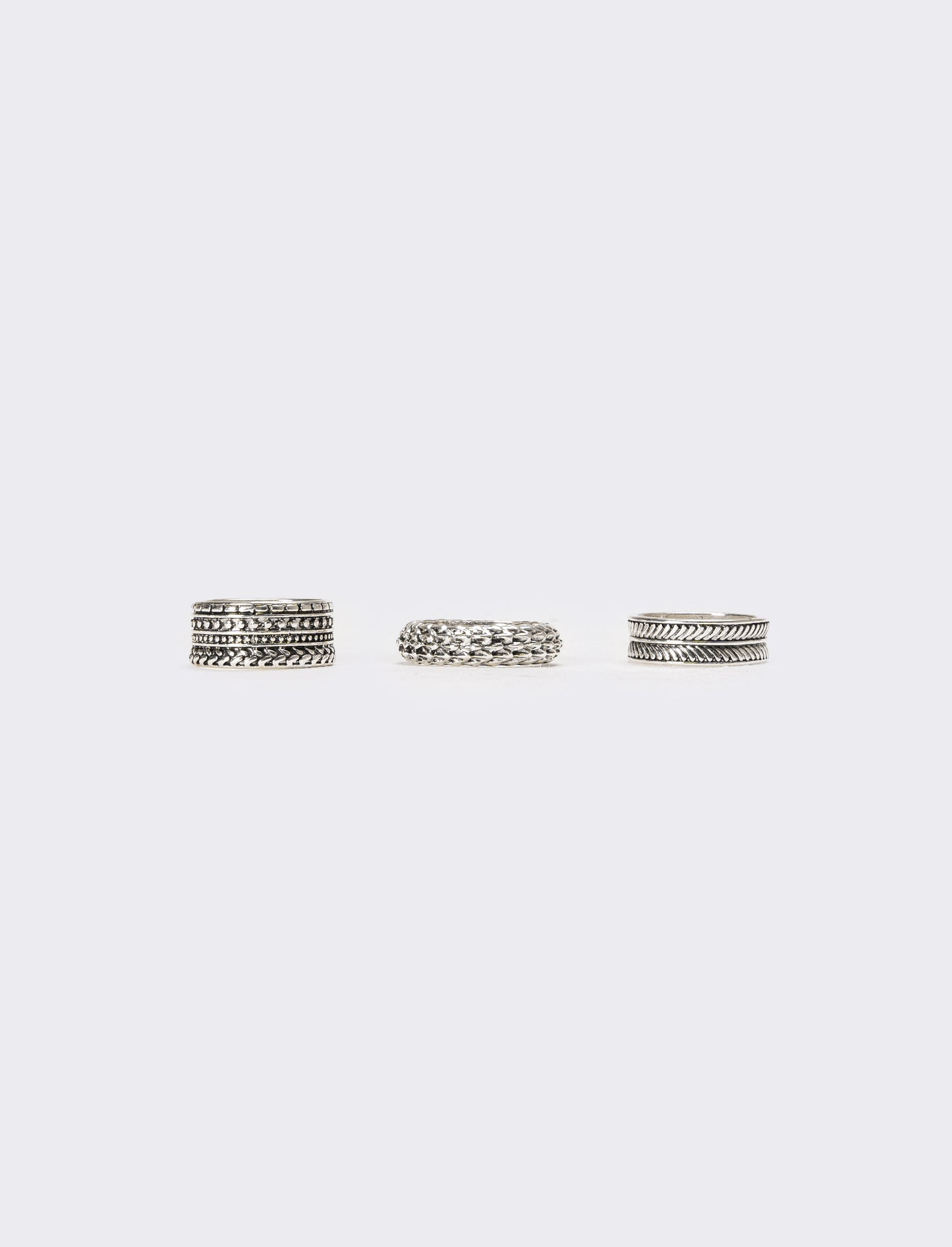 Tre pezzi anelli uomo card - Argento