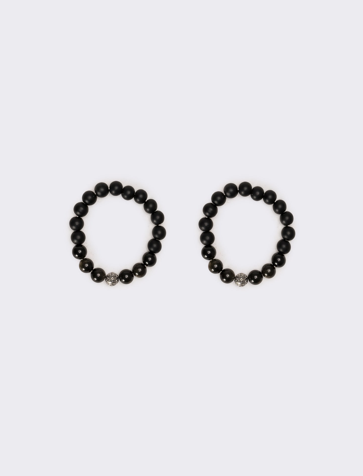 Due bracciali uomo vetro - Nero