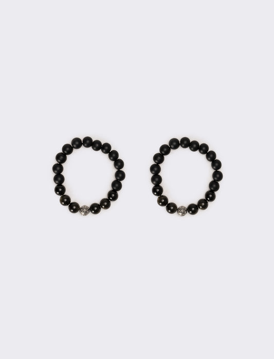 Due bracciali uomo vetro - Nero
