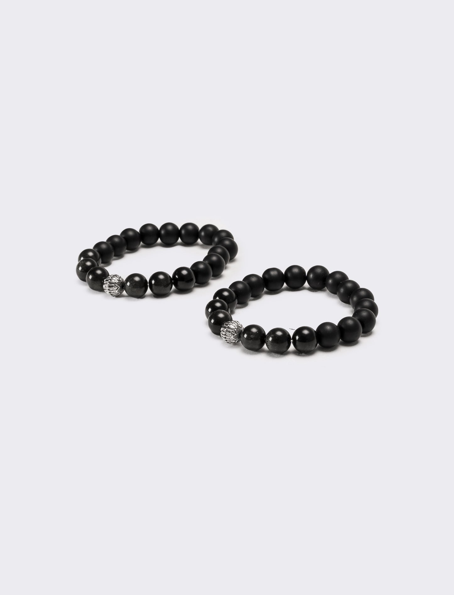 Due bracciali uomo vetro - Nero