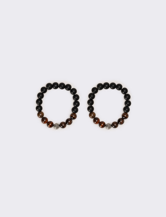 Due bracciali uomo vetro - Marrone